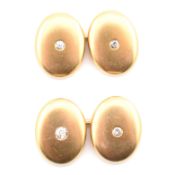 14CT GOLD & DIAMOND CUFFLINKS