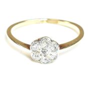 GOLD & DIAMOND CLUSTER RING