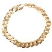 ITALIAN HALLMARKED 9CT GOLD CURB LINK CHAIN BRACELET