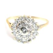 GOLD & DIAMOND CLUSTER RING