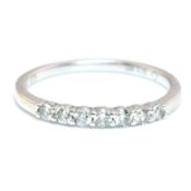 HALLMARKED 9CT WHITE GOLD & DIAMOND HALF HOOP RING