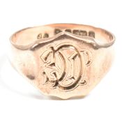 EDWARDIAN HALLMARKED 9CT GOLD SHIELD SIGNET RING
