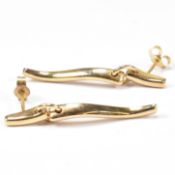 PAIR OF HALLMARKED 9CT GOLD PENDANT EARRINGS