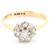HALLMARKED 18CT GOLD & DIAMOND CLUSTER RING