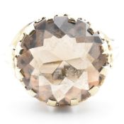 8CT GOLD & SMOKY QUARTZ RING