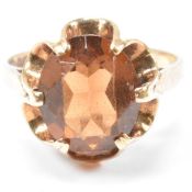 HALLMARKED 9CT GOLD & CITRINE RING