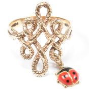 HALLMARKED 9CT GOLD RING WITH LADYBIRD CHARM