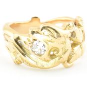 18CT GOLD & DIAMOND ART NOUVEAU DRAGON RING