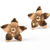 PAIR OF HALLMARKED 9CT GOLD FLOWER STUD EARRINGS