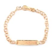 GOLD CHRISTENING BRACELET WITH NAME PLATE