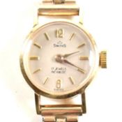 GOLD TONE METAL SMITHS 17 JEWELS WRISTWATCH