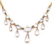 VICTORIAN GOLD & AQUAMARINE FRINGE NECKLACE BY MRS NEWMAN