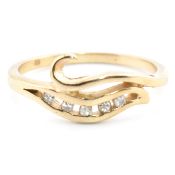 HALLMARKED 9CT GOLD & DIAMOND CROSSOVER RING