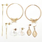 COLLECTION OF 9CT GOLD EARRINGS