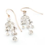 PAIR OF EDWARDIAN DIAMOND PENDANT EARRINGS