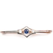 EDWARDIAN GOLD SAPPHIRE & DIAMOND BROOCH PIN