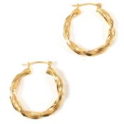 PAIR OF 18CT GOLD HOOP EARRINGS