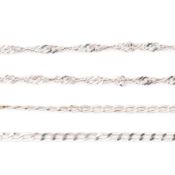 TWO HALLMARKED ITALIAN 9CT WHITE GOLD CHAIN NECKLACES