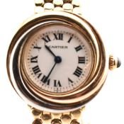CARTIER TRINITY 18CT TRI-COLOUR GOLD WRISTWATCH