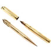 ROLLED GOLD MABIE TODD & CO FOUNTAIN PEN & PENCIL SET