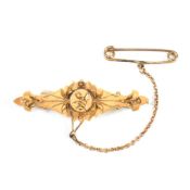EDWARDIAN HALLMARKED 15CT GOLD BROOCH PIN