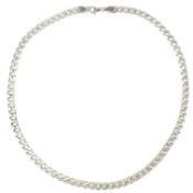 HALLMARKED 9CT WHITE GOLD CURB LINK CHAIN NECKLACE