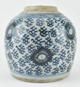 QING DYNASTY GINGER JARS 清 青花花卉纹罐
