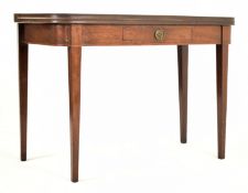 GEORGE III 19TH CENTURY MAHOGANY FOLDING TOP TEA TABLE