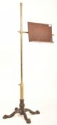 VICTORIAN BRASS & MAHOGANY FLOOR MUSIC STAND LECTERN