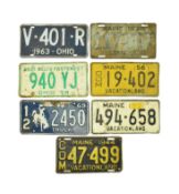 MIXED SELECTION OF 20TH CENTURY AMERICAN CAR NUMBER PLATES
