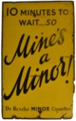 DE RESZKE MINOR CIGARETTES - 1920S ADVERTISING ENAMEL SIGN