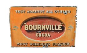 1920S CADBURY BOURNVILLE COCOA ENAMEL ADVERTISING SIGN