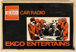 20TH CENTURY CELLULOID POINT OF SALE EKCO CAR RADIO SIGN