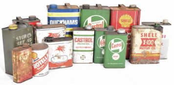 MIXED SELECTION OF 20TH CENTURY MOTORING OIL CANS