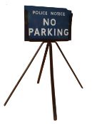 MID CENTURY DOUBLE SIDED POLICE NOTICE SIGN FOR NO PARKING