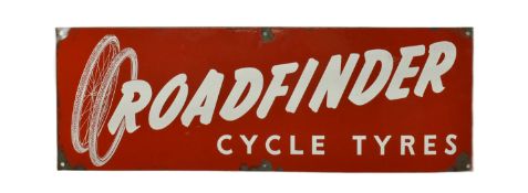 20TH CENTURY ROADFINDER CYCLE TYRES ENAMEL SIGN
