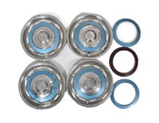 ROLLS ROYCE - FOUR VINTAGE STAINLESS STEEL WHEEL HUBCAPS