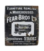 LARGE FEAR BROS LTD PICTORIAL ENAMEL ADVERTISING SIGN