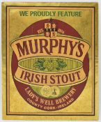 MID CENTURY AMERICAN IMPORT MURPHY'S IRISH STOUT SHOWCARD