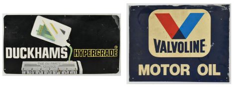 TWO VINTAGE FORECOURT SIGNS - DUCKHAMS AND VALVOLINE