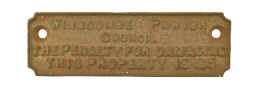 WINSCOMBE PARISH COUNCIL - 20TH CENTURY CAST IRON WALL PLAQUE