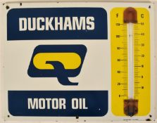 MID CENTURY DUCKHAMS MOTOR OIL ENAMEL THERMOMETER SIGN