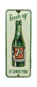7UP LEMONADE - VINTAGE MID CENTURY ENAMEL ADVERTISING SIGN