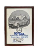 MOTOR RACING - VINTAGE MERCEDES BENZ ADVERTISING POSTER