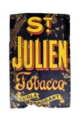 EARLY 20TH CENTURY ST. JULIEN TOBACCO ENAMEL ADVERTISING SIGN