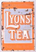 LARGE LYONS TEA POINT OF SALE ADVERTISNG ENAMEL SIGN