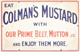 COLMAN'S MUSTARD - VINTAGE ENAMEL ADVERTISING SHOP SIGN