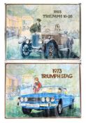 MOTOR RACING - VINTAGE TRIUMPH DEALERSHIP SHOWROOM POSTERS
