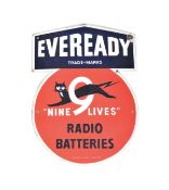 VINTAGE MID CENTURY 1950S EVEREADY PORCELAIN ENAMEL SIGN