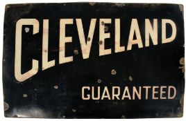 CLEVELAND GUARANTEED POINT OF SALE ENAMEL ADVERTISING SIGN